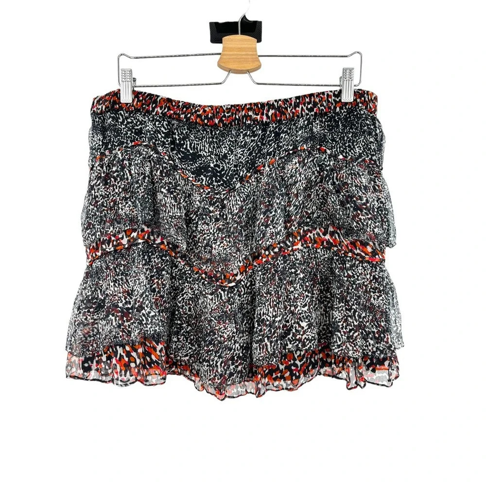 IRO Tulcie Mini Skirt Animal Printed Ruffle 40 US 8‎